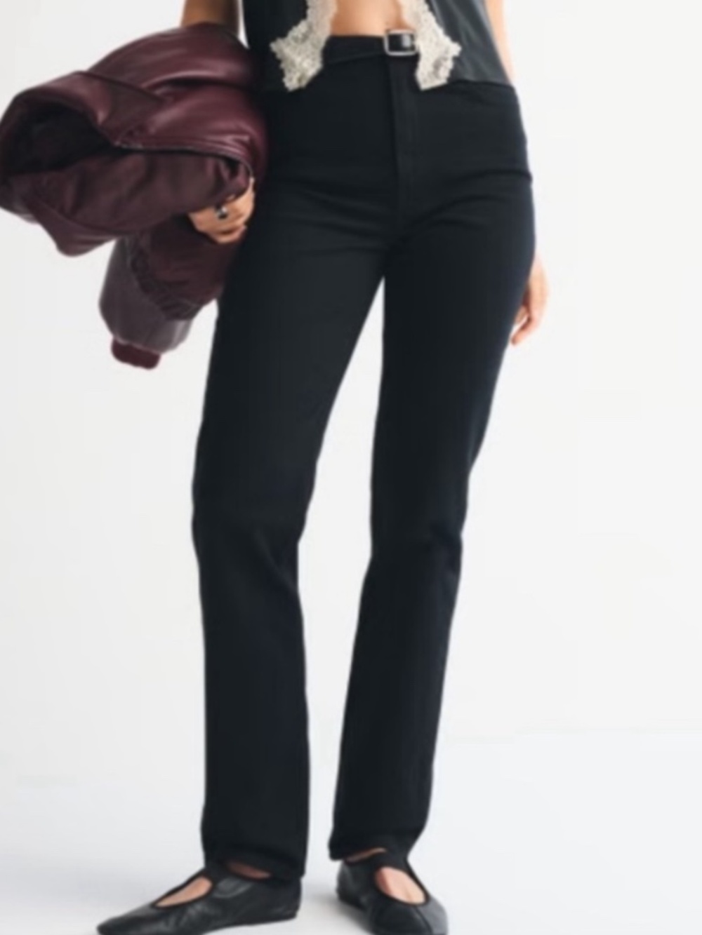 Abercrombie and fitch ultra high rise 90’s straight jean black